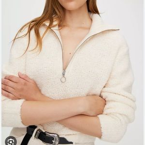 Wilfred Free Aritzia cream Gwyneth sweater size L
